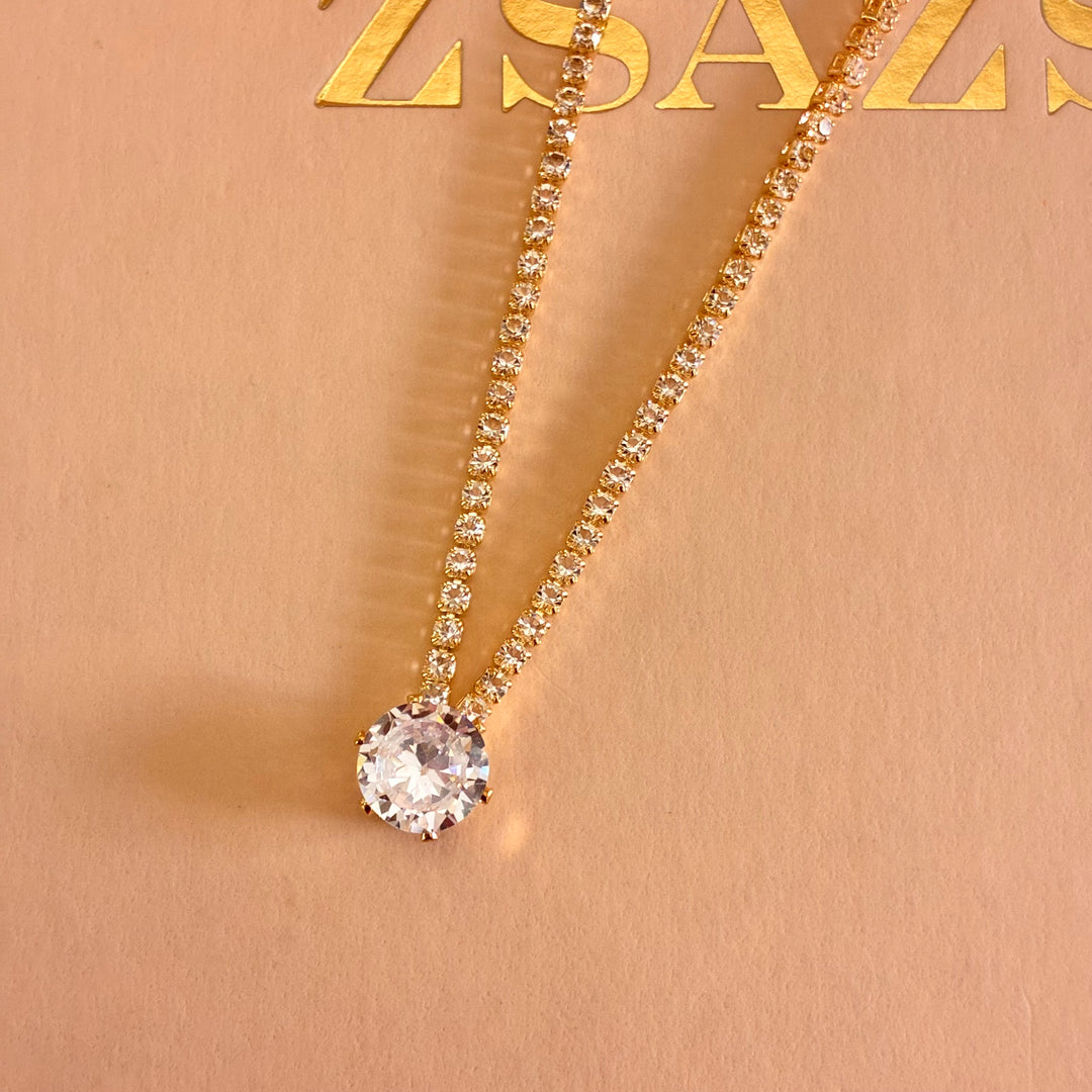 Solitaire zircone gold plated set