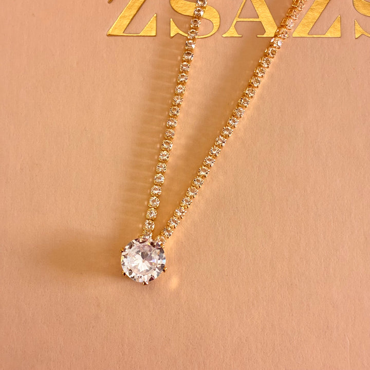 Solitaire zircone gold plated set