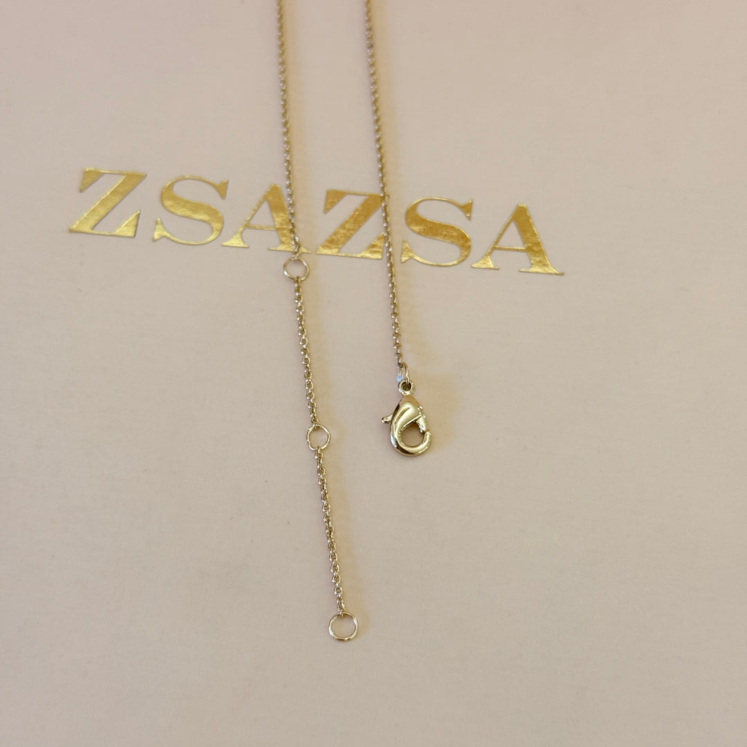 Zircone rectangular gold plated pendant