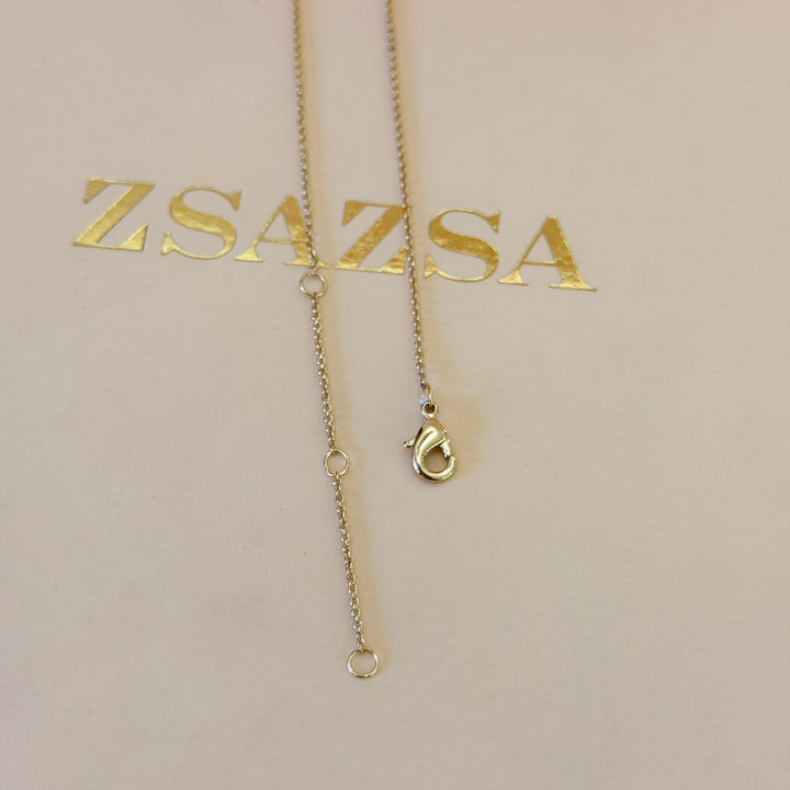 Zircone rectangular gold plated pendant