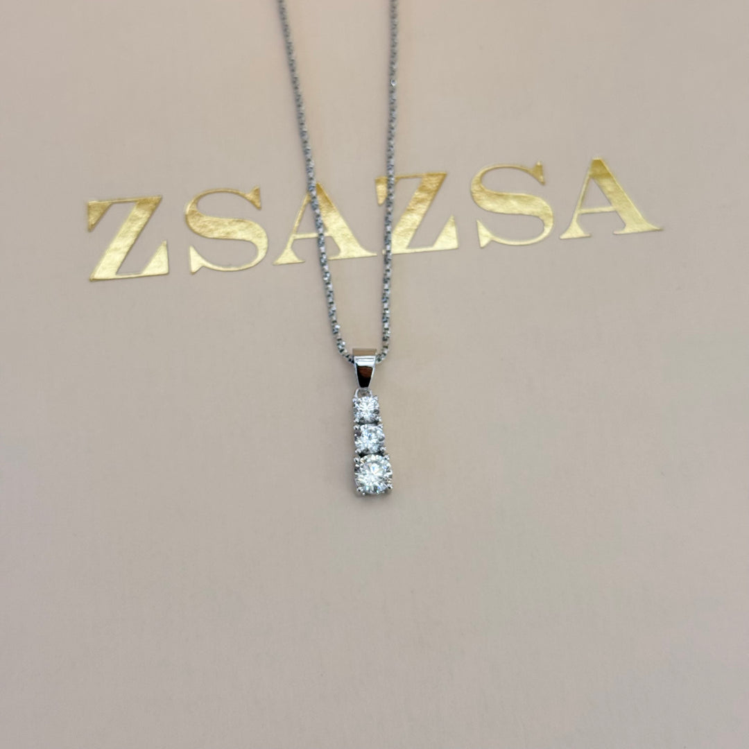 Trilogy zircone sterling silver set