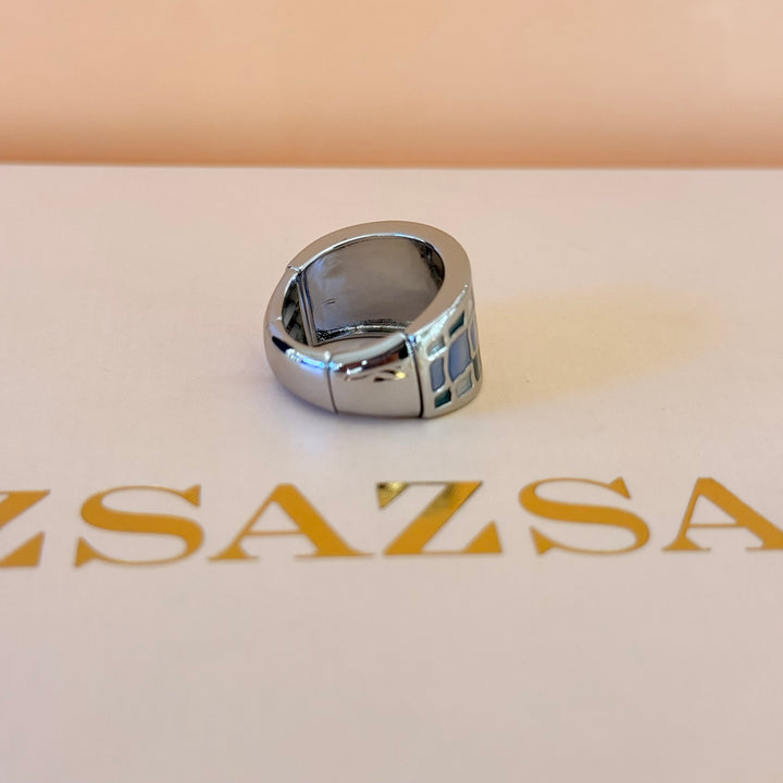 Blue, green & grey silver Enamel Set