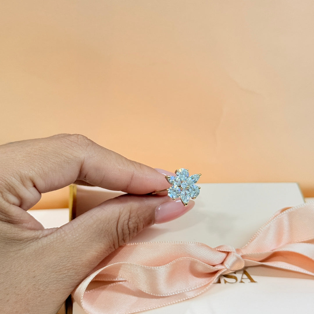 Zircone Marquise gold hair pin