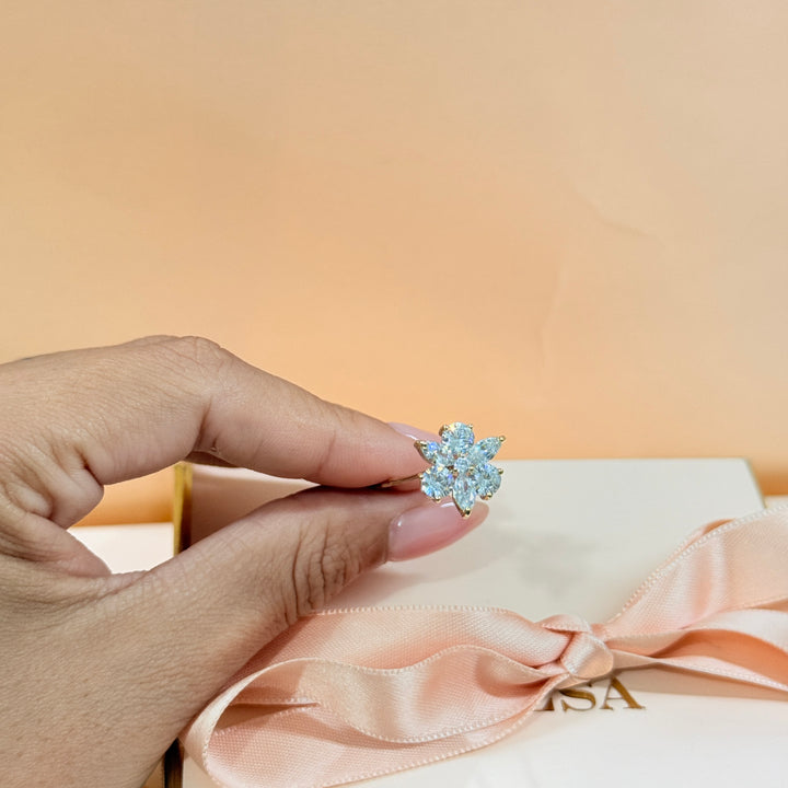Zircone Marquise gold hair pin