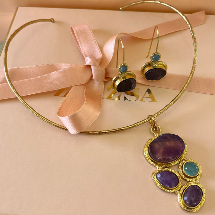 Amethyst handmade set