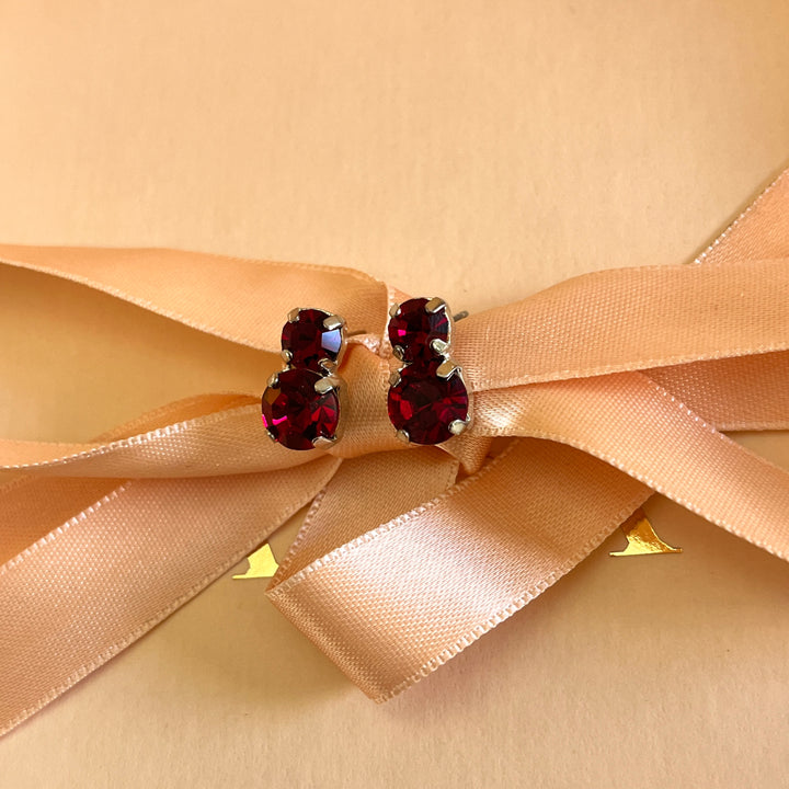 Dark red preciosa Crystal studs