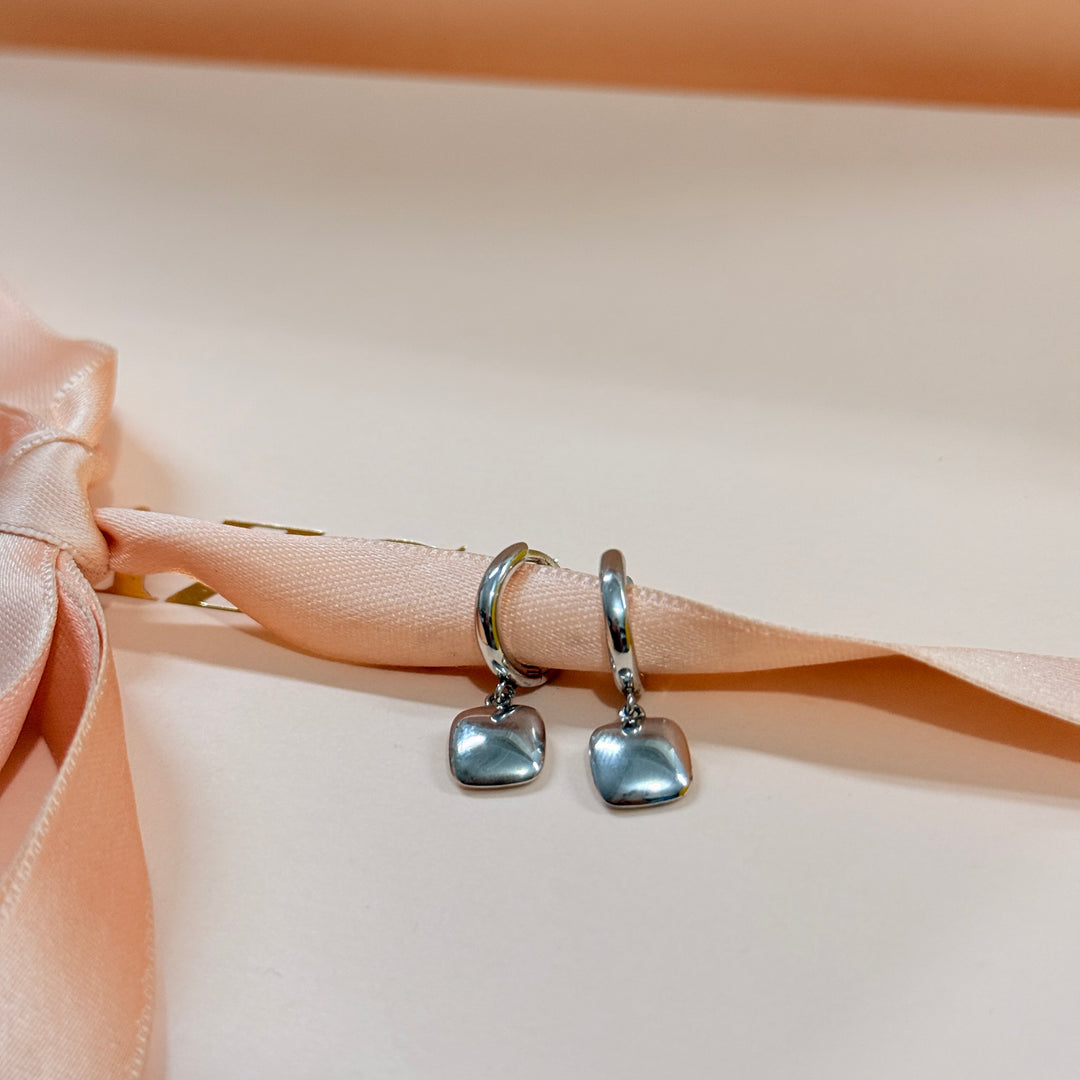 Square sterling silver hoops