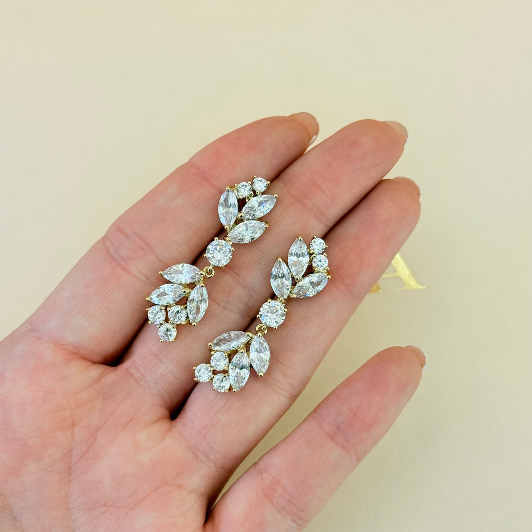 Marquise zircone gold plated set