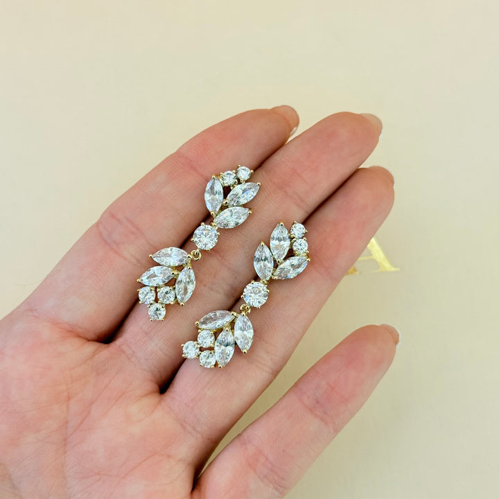 Marquise zircone gold plated set