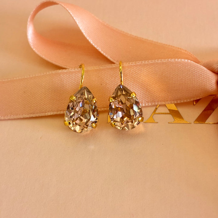 Peach Swarovski crystals hooks