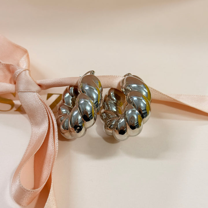 Chunky sterling silver hoops