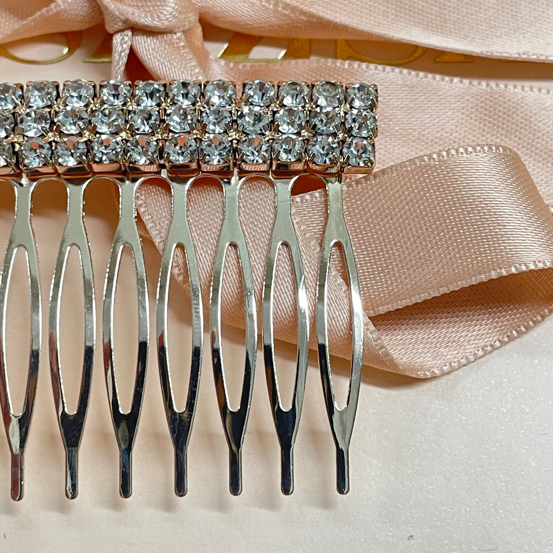 3 row simple comb in silver or rose gold & gold