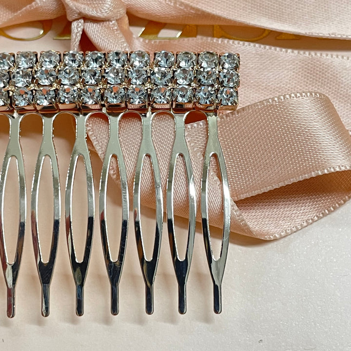 3 row simple comb in silver or rose gold & gold