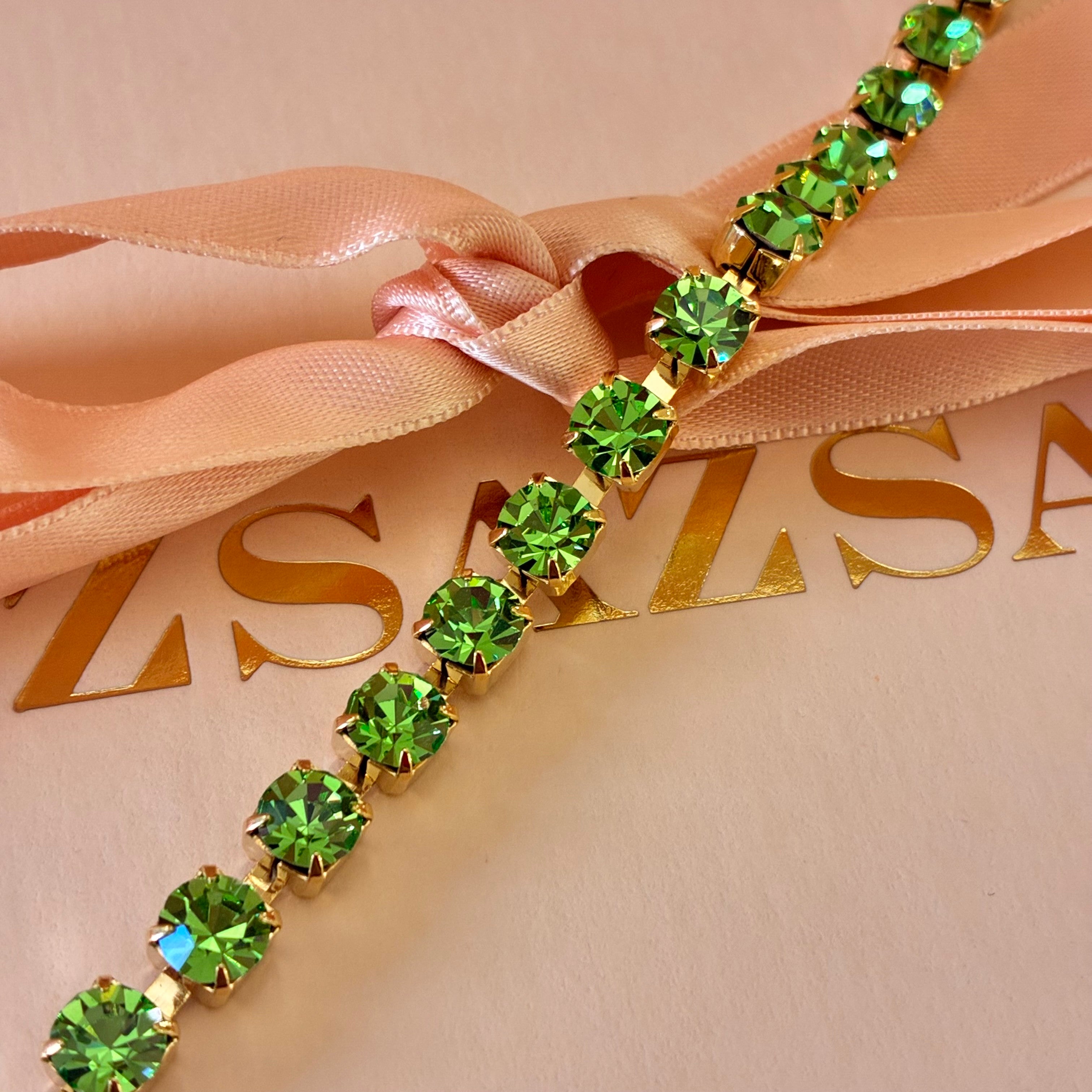 Green Swarovski crystals bracelet