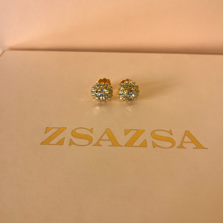 flower preciosa crystals flower gold plated set