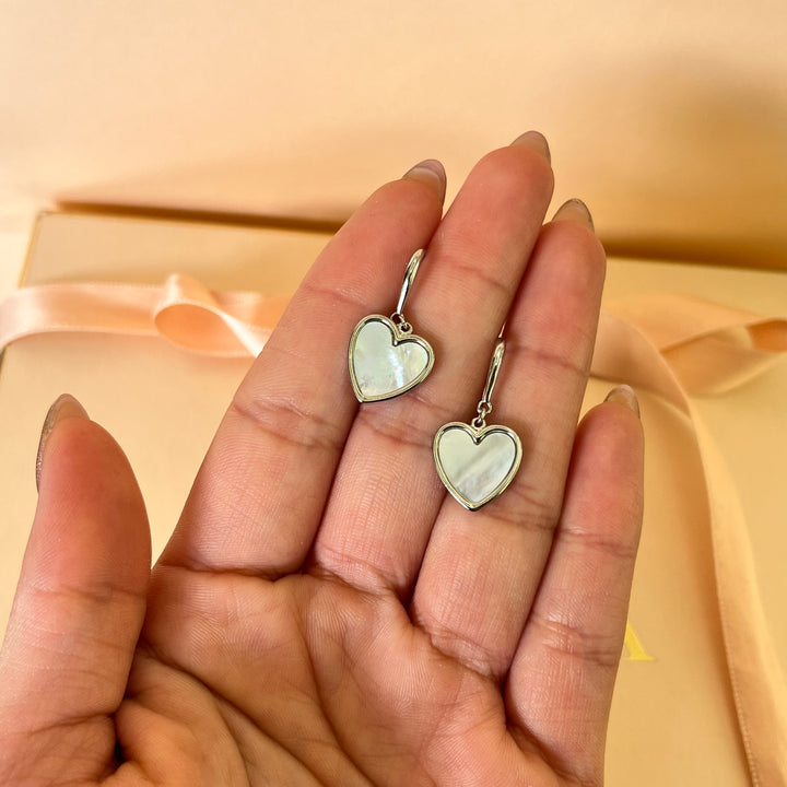 Silver heart gold plated hooks