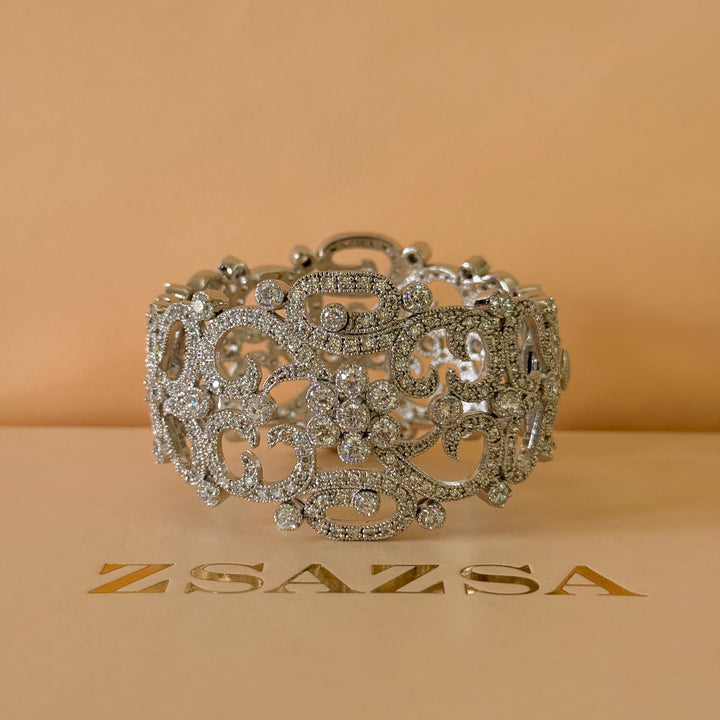 Big zircone silver bangle