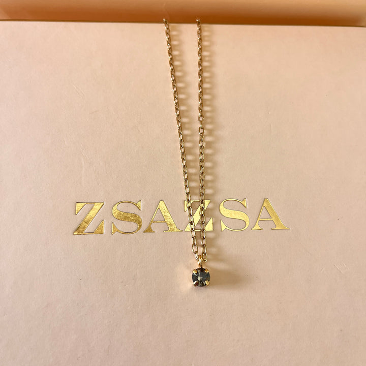 Grey round preciosa crystal pendant