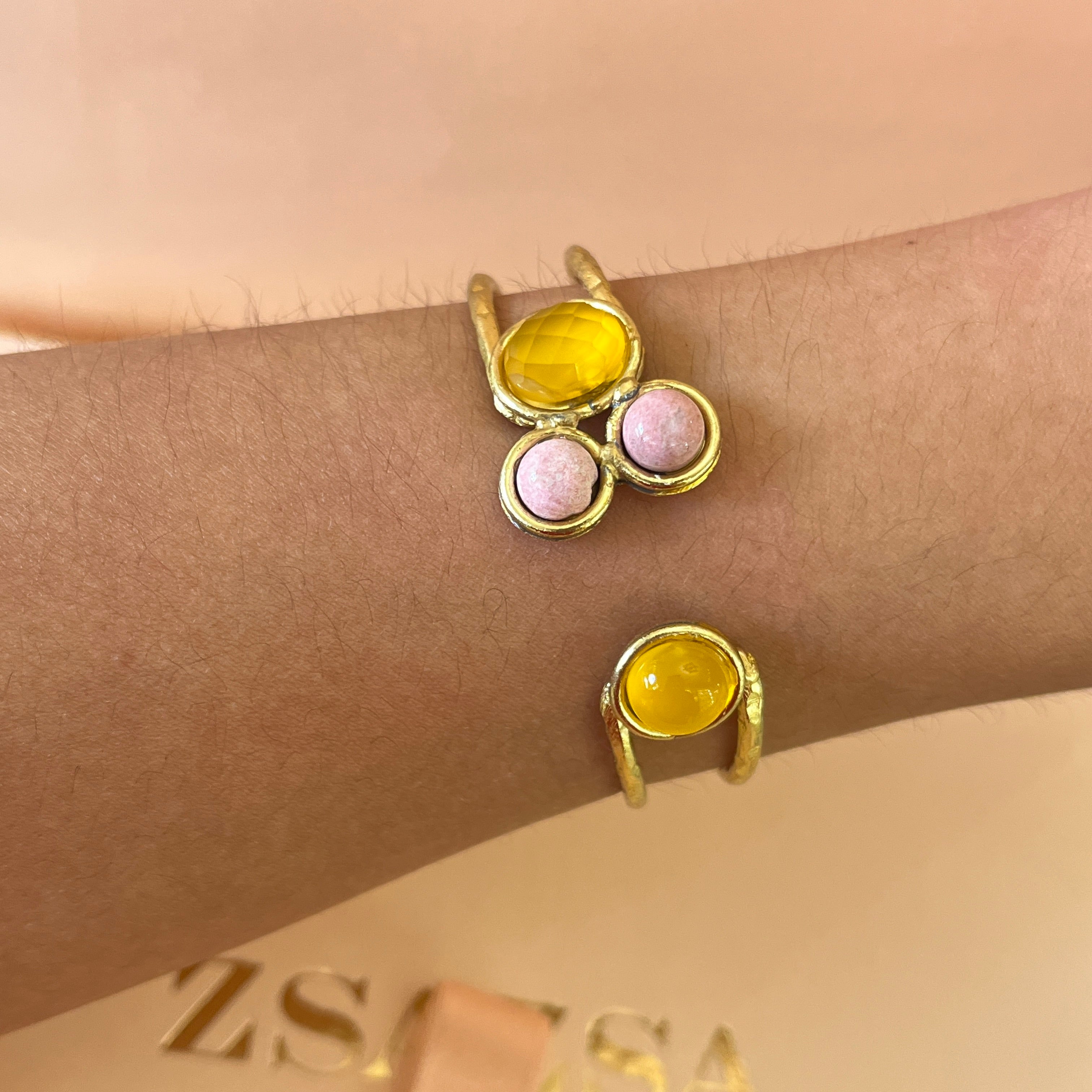 Yellow & pink handmade set