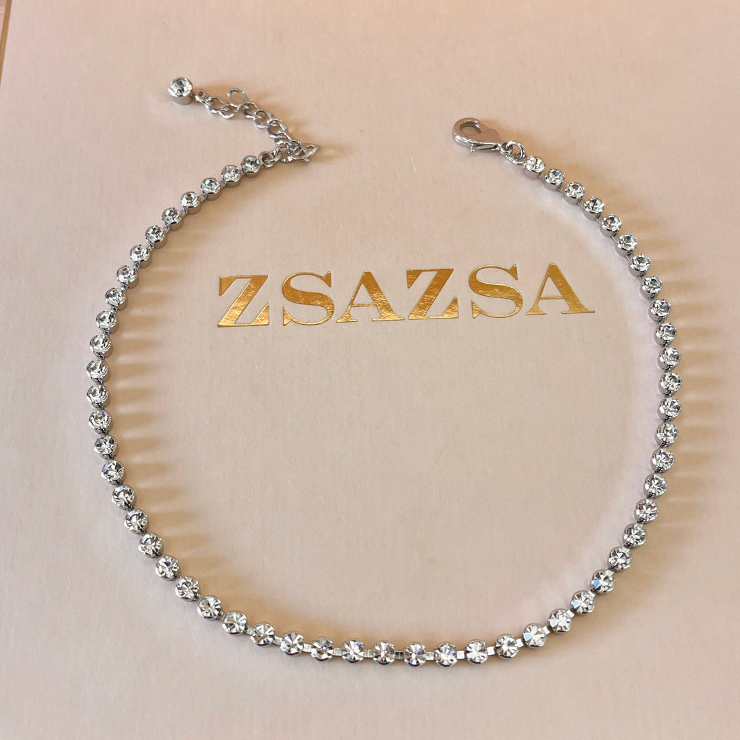 Preciosa crystal white gold plated necklace