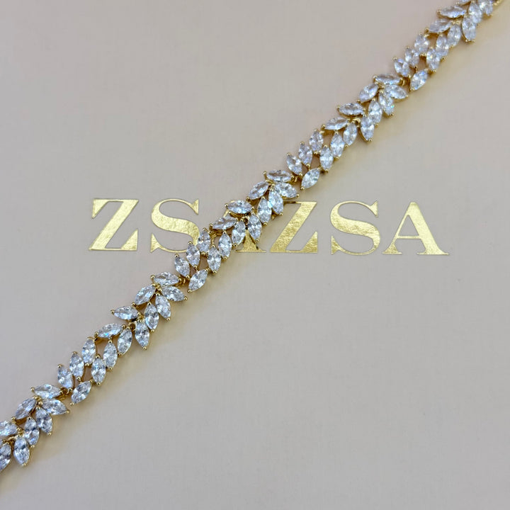 Marquise zircone gold plated set