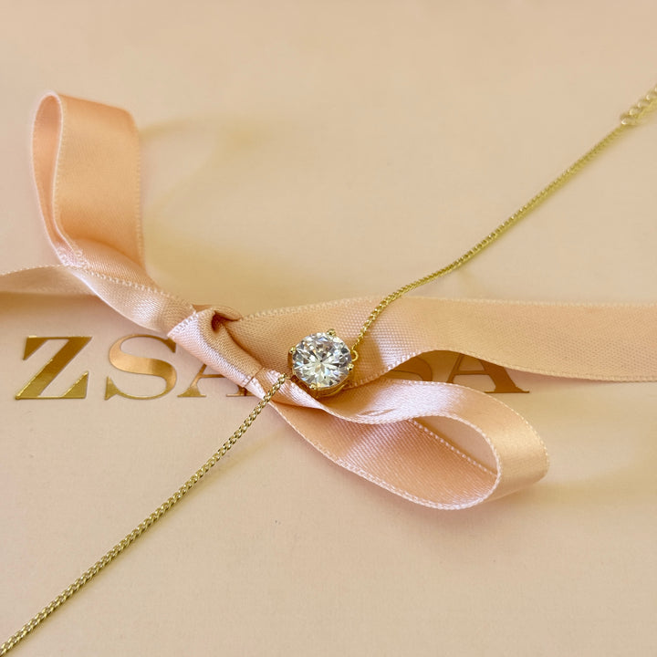 Zircone solitaire gold plated bracelet