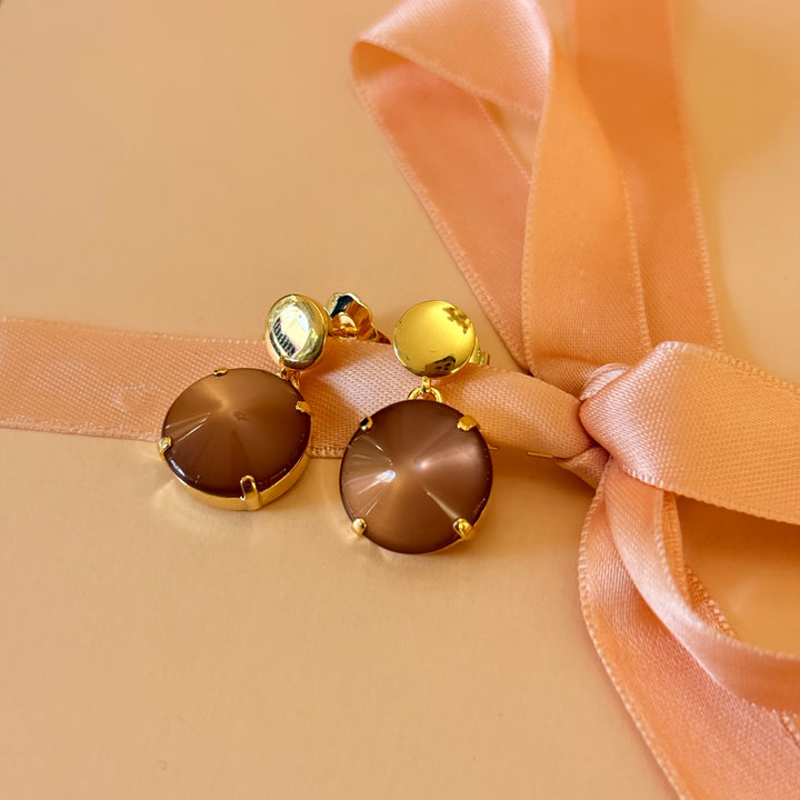 Bronze resin gold plated earrings