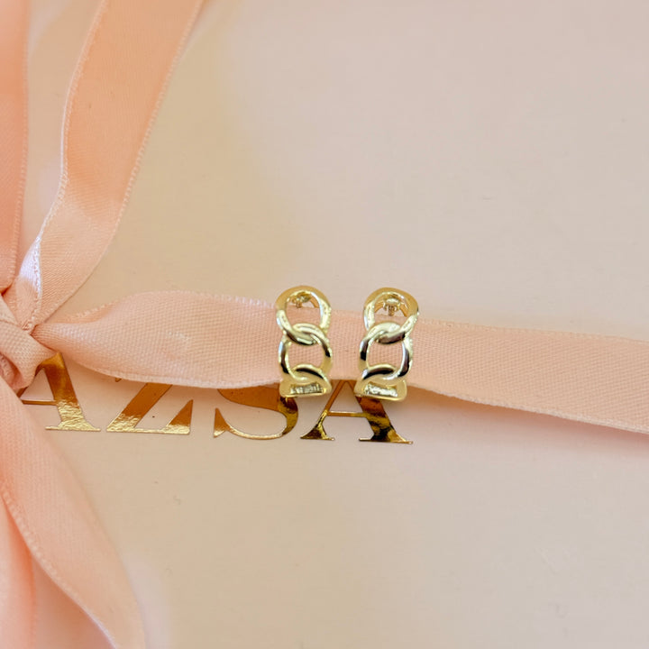 Chain sterling silver gold plated hoops