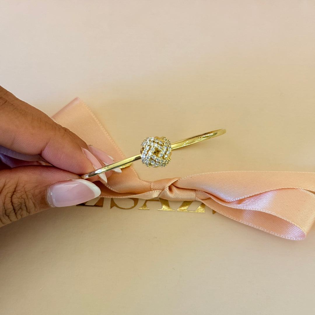 Zircone dainty gold plated bangle