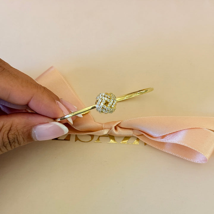 Zircone dainty gold plated bangle