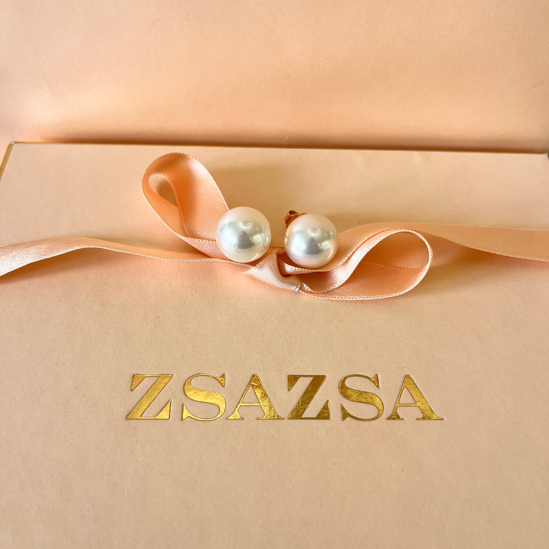 White Mallorca pearls gold plated set