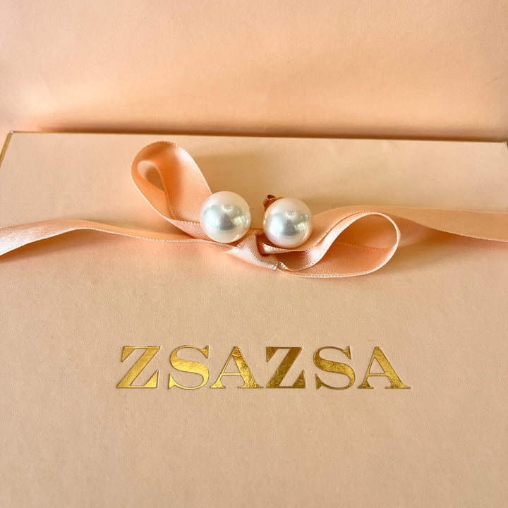 White Mallorca pearls gold plated set