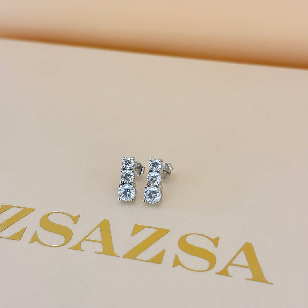 Trilogy zircone sterling silver set