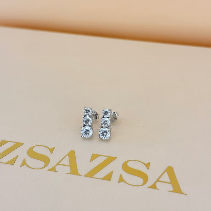 Trilogy zircone sterling silver set