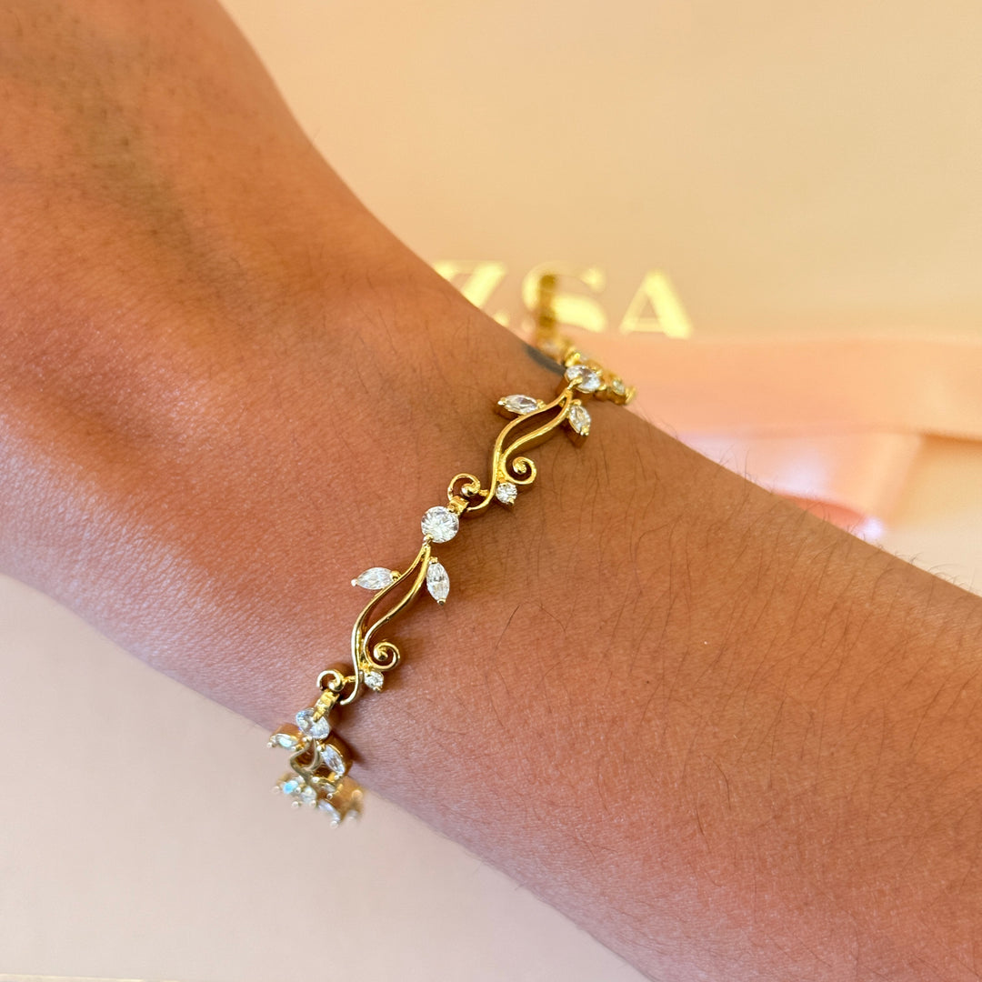 Zircone marquise gold plated bracelet