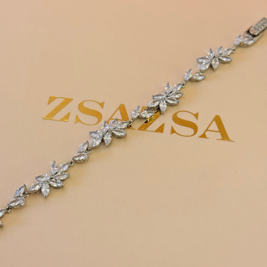 Marquise zircone silver bracelet