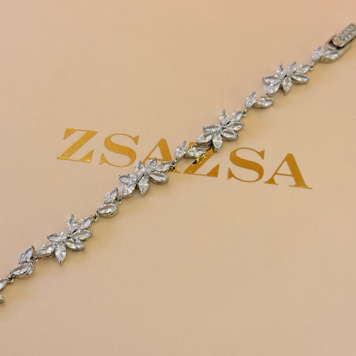 Marquise zircone silver bracelet