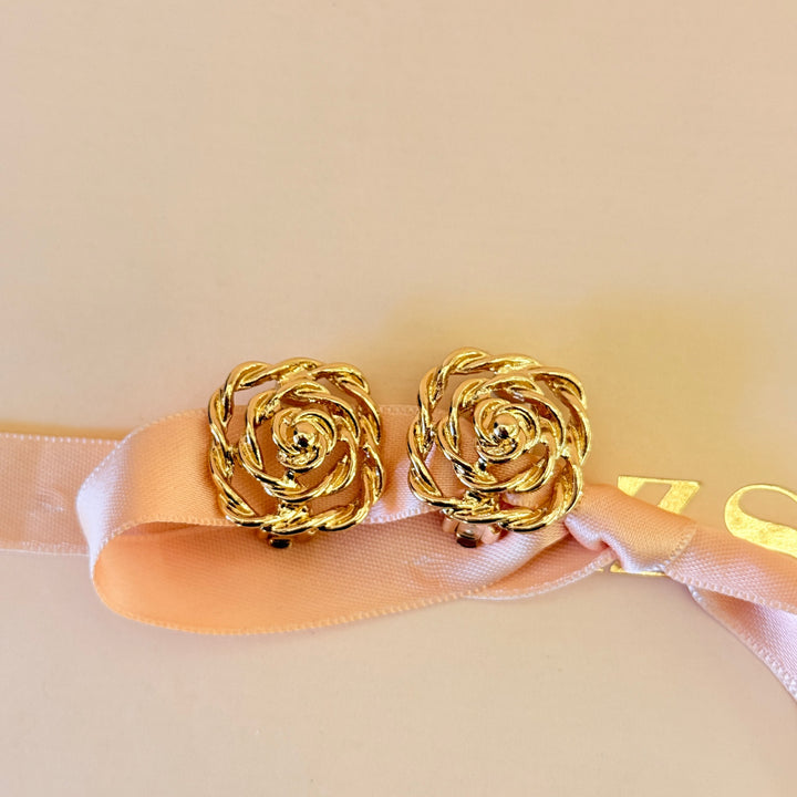 Plain Rose gold plated clip on earrings