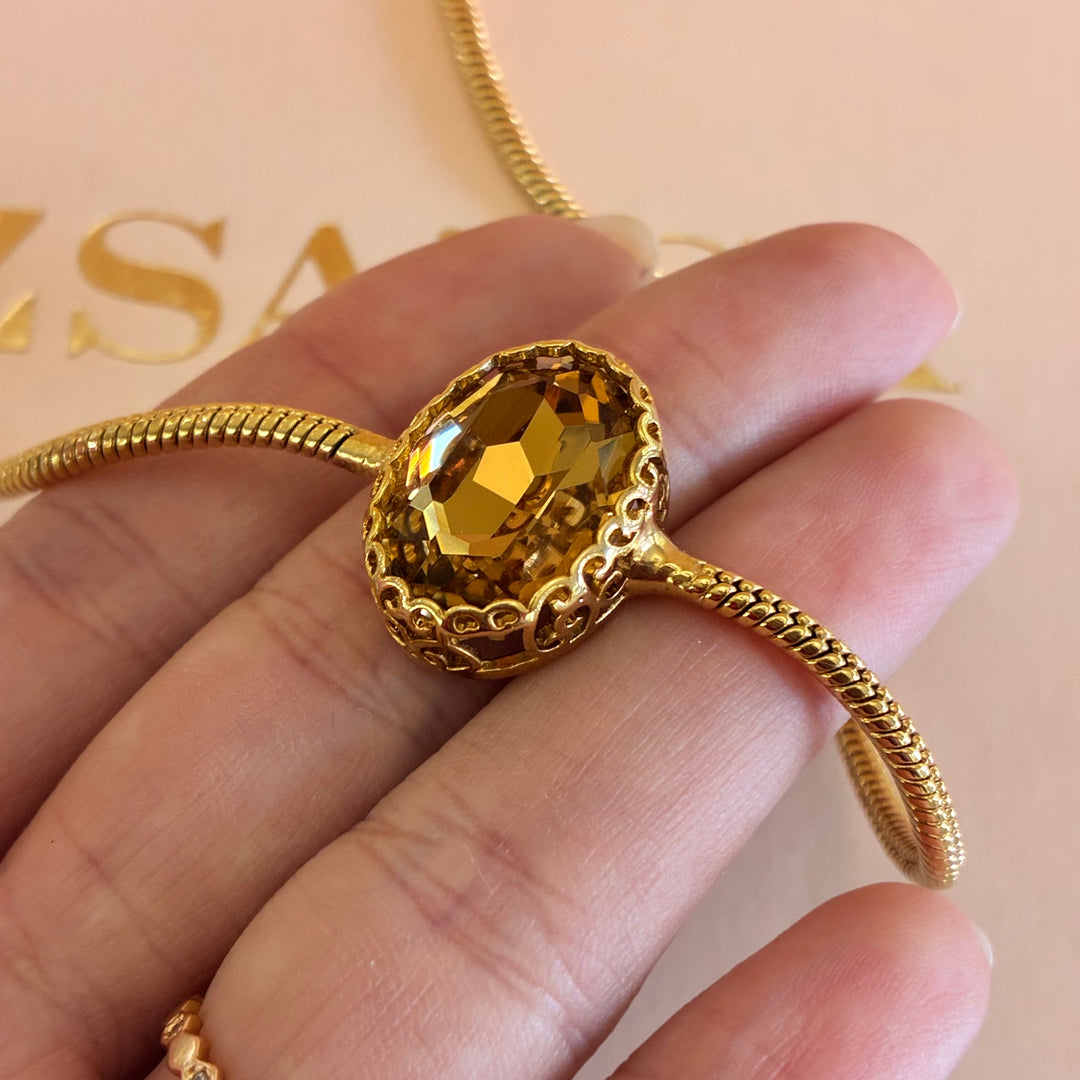 Oval Swarovski crystals necklace