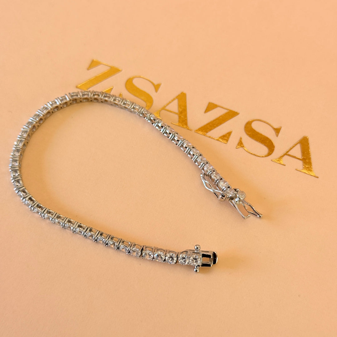 Tennis zircone sterling silver bracelet