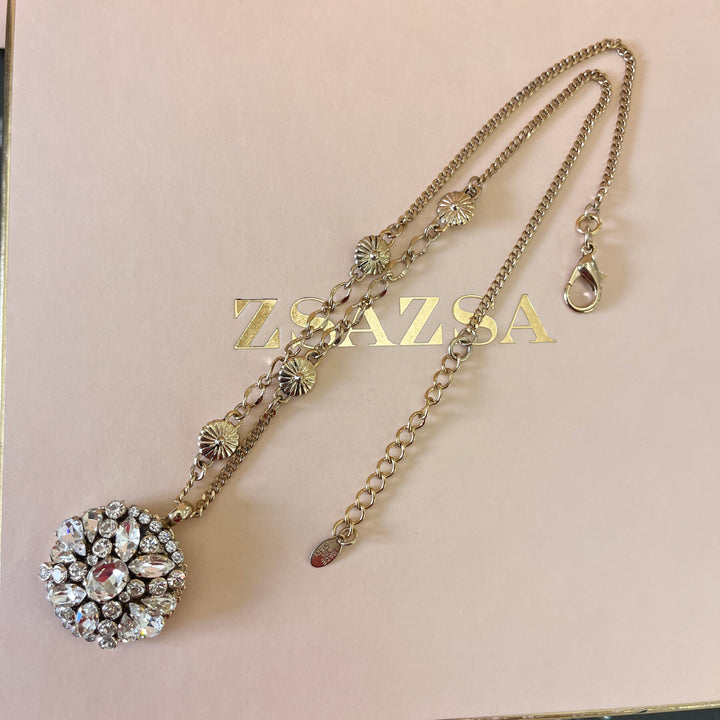 Swarovski crystals mix of shapes gold plated pendant