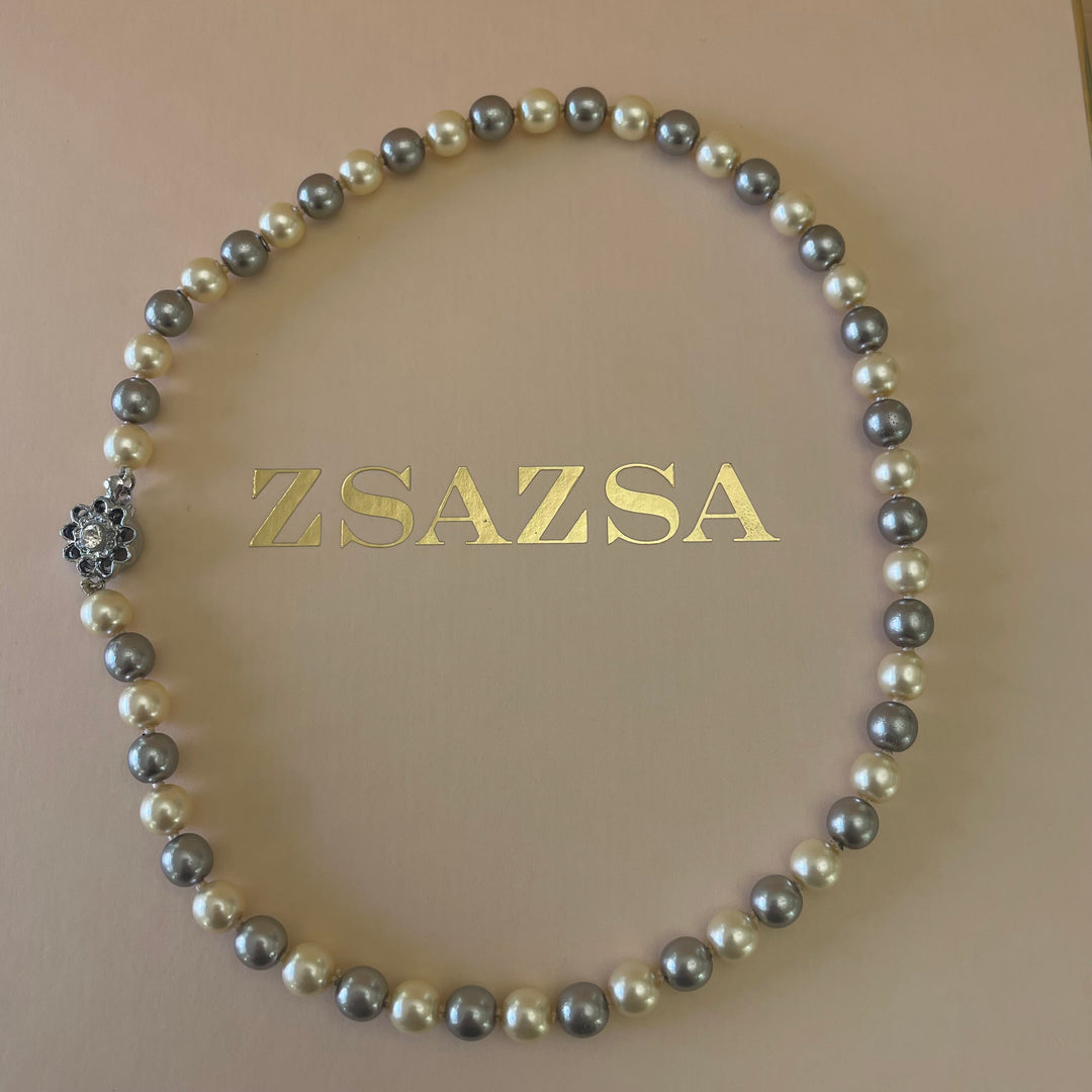 Grey & cream necklace