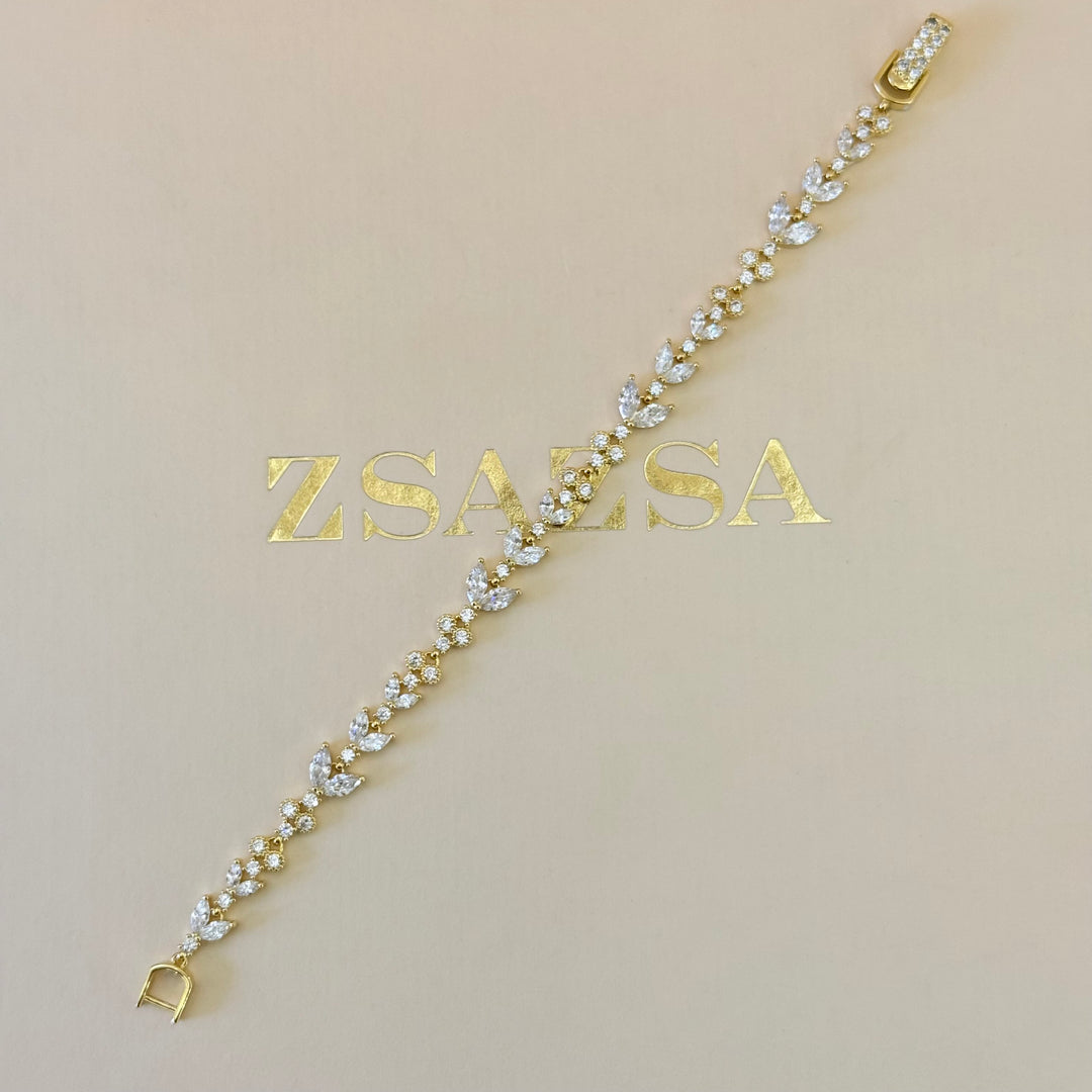 Marquise zircone gold plated set