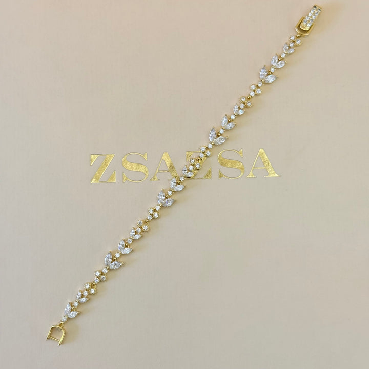 Marquise zircone gold plated set