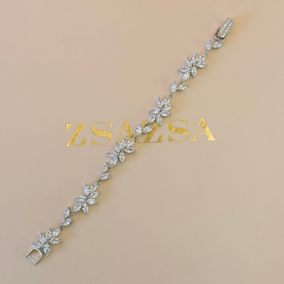 Marquise zircone silver bracelet