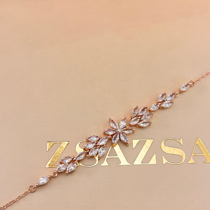 Marquise zircone rose gold plated bracelet
