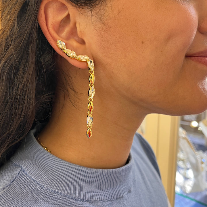Swarovski crystals Marquise gold plated earrings