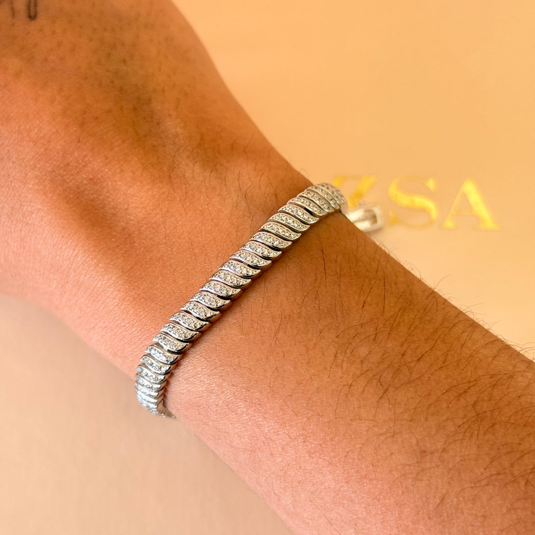 Row Link zircone silver Bracelet