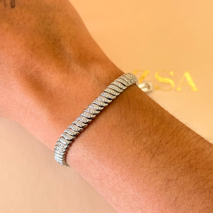 Row Link zircone silver Bracelet