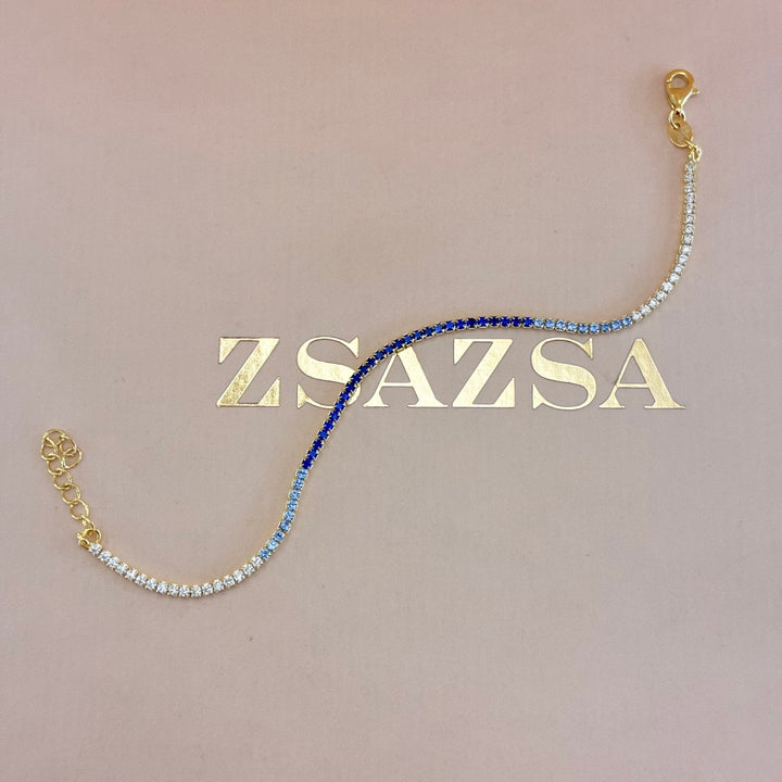Navy blue Sterling sterling silver gold plated set